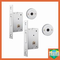 Par de Fechadura para porta Tetra Chave Auxiliar Inox 1001 30mm STAM Par de Fechadura para porta Tetra Chave Auxiliar Inox 1001 30mm STAM