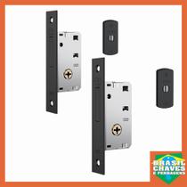 Par de Fechadura para porta Tetra Chave Auxiliar Preto Fosco 1003 18mm STAM Par de Fechadura para porta Tetra Chave Auxiliar Preto Fosco 1003 18mm STAM