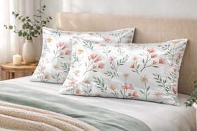 Par De Fronha De Cetim Estampada Seda Exclusiva Ultra Macia Anti Frizz Kit 02 Peças 70x50cm