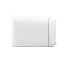 Par de Fronhas 100% Algodão Ponto Palito Paris Branco Par de Fronhas 100% Algodão Ponto Palito Paris Branco