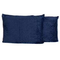 Par de Fronhas em Manta Canelada 70cm x 50cm Porta Travesseiros em Mantinha Microfibra Toque Quente e Macio Inverno