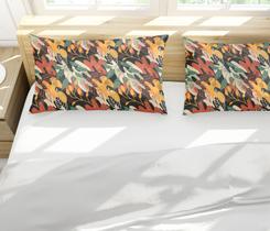 Par de Fronhas Estampa Folhas Orgânicas Estampadas Par de Fronhas Estampa Folhas Orgânicas Estampadas