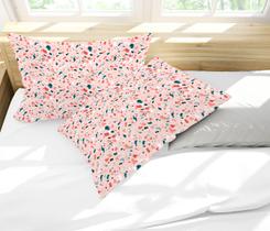Par de Fronhas Estampa Granilite Rosa Par de Fronhas Estampa Granilite Rosa