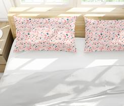 Par de Fronhas Estampa Granilite Rosa