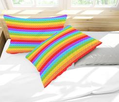 Par de Fronhas Estampa Pop It Listras Coloridas Par de Fronhas Estampa Pop It Listras Coloridas