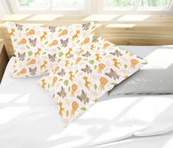 Par de Fronhas Estampa Safari Cute Folhas Par de Fronhas Estampa Safari Cute Folhas