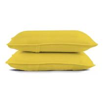 Par de Fronhas Malha com Viés AMARELO