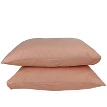 Par de Fronhas Micro Percal 400 Fios com Toque de Pêssego 50x70cm Cores Lisas Par de Fronhas Micro Percal 400 Fios com Toque de Pêssego 50x70cm Cores Lisas