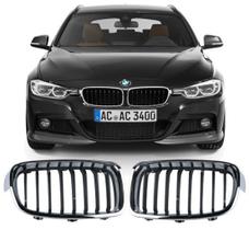 Par De Grade Dianteira Bmw 320i 328i 335i F30 F31 De 2013 À 2018 - Anel Cromado