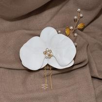 Par de Grinalda Cabelo de Noiva Coque Orquídea Grampo A37 Par de Grinalda Cabelo de Noiva Coque Orquídea Grampo A37