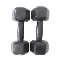 Par De Halter Dumbell Sextavado Revestido Ahead 6 Kg Preto