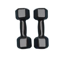 Par De Halter Sextavado Emborrachado 5Kg Academia Treino