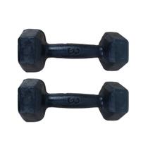 Par de Halter Sextavado Pintado 3kgs Musculação Academia Em Casa