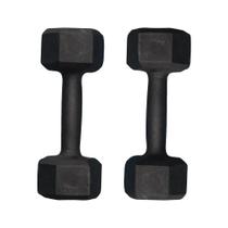 Par De Halter Sextavado Pintado 5Kg Academia Treino Fitness