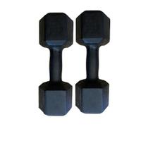 Par De Halter Sextavado Pintado 8Kg Academia Treino Fitness