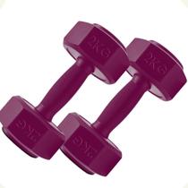 Par de Halter Sextavado Treino em Casa Academia Peso 2Kg cada