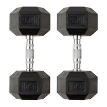 Par de Halteres Dumbell Sextavado Ahead Sports AS2102 15kg