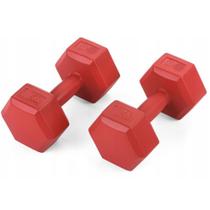 Par de Halteres Dumbell Vermelho Sextavado Bonafit 3kg