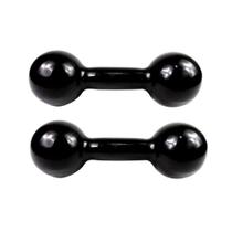 Par de Halteres Emborrachado para Musculação 7kg Preto
