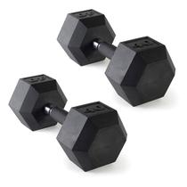 Par de halteres hexagonais CAP 18 kg revestidos de borracha com pegada confortável