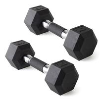 Par de halteres hexagonais CAP 4,5 kg revestidos de borracha com pegada confortável Par de halteres hexagonais CAP 4,5 kg revestidos de borracha com pegada confortável