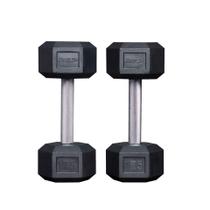 Par de Halteres Hexagonais de Borracha REP 7,9 kg