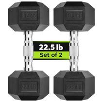 Par de halteres hexagonais emborrachados HANDBODE 10 kg