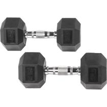 Par de halteres hexagonais Fitvids revestidos de borracha, 11 kg