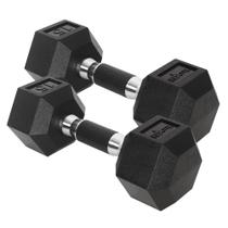 Par de halteres hexagonais Yes4All com revestimento de borracha, 15 lb