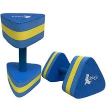 Par de Halteres Hidroginástica 100% EVA DF1093-A G 3 a 4kg Azul/Amarelo