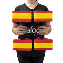 Par de Halteres Hidroginástica Em EVA 3 A 4 Kg DF4013-AM Vermelho/Amarelo Dafoca Sports