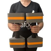 Par de Halteres Hidroginástica Em EVA 3 à 4 Kg DF4013-CZ Cinza e Laranja Dafoca Sports