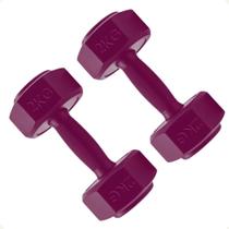 Par de Halteres Pesos 2kg Sextavado Roxo Antiderrapante Treino em Casa, Fisioterapia, exercício funcional Par de Halteres Pesos 2kg Sextavado Roxo Antiderrapante Treino em Casa, Fisioterapia, exercício funcional