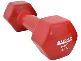 Par de Halteres Sextavados Ahead Sports 3kg Revestimento em Vinil
