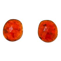 Par de Hessonita Natural Facetado Rose Cut Formato Fancy Par Dimensões (LxC) 17x15 mm Par de Hessonita Natural Facetado Rose Cut Formato Fancy Par Dimensões (LxC) 17x15 mm