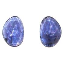 Par de Iolita Natural Facetado Rose Cut Formato Fancy Dimensões (LxC) 18x13 mm Par de Iolita Natural Facetado Rose Cut Formato Fancy Dimensões (LxC) 18x13 mm