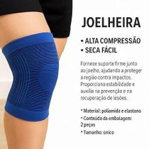 Par de Joelheira Compressiva Esportiva Seca Fácil Academia Par de Joelheira Compressiva Esportiva Seca Fácil Academia