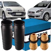 Par de Kits Traseiro Batentes + Coifas Fiat Punto Linea Idea