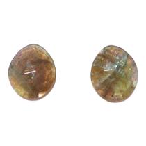 Par de Labradorita Natural Facetado Rose Cut Formato Fancy Dimensões (LxC) 16x13 mm Par de Labradorita Natural Facetado Rose Cut Formato Fancy Dimensões (LxC) 16x13 mm