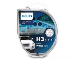 Par de lâmpada philips crystal vision ultra h3 55w 12v