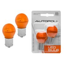 Par de Lâmpadas AutoPoli Led Bau15s Transversal 1 Polo Ambar 30w 12v 360 Lúmens Au030 Luz de Seta Pisca Alerta Automotivo