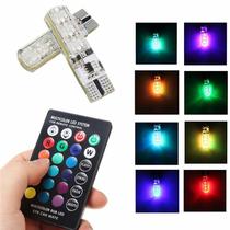Par de Lâmpadas LED T10 RGB 6 Leds com Controle Remoto - 16 Cores Par de Lâmpadas LED T10 RGB 6 Leds com Controle Remoto - 16 Cores
