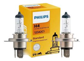 Par de Lampadas Original Philips Standard H4 Halogena 12v - 12342C1 Par de Lampadas Original Philips Standard H4 Halogena 12v - 12342C1