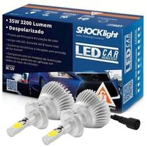 Par de Lâmpadas Super Led Headlight H7 3200Im 6000k 2D Shocklight - SLL10007