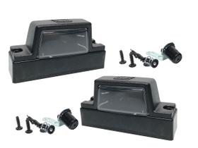 Par de Lanterna de Placa Universal Carretinha Reboque GF LANTERNAS Plastico Com Soquete