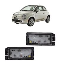 Par De Lanterna Luz De Placa com LED Conector Redondo Fiat 500 Após 2012