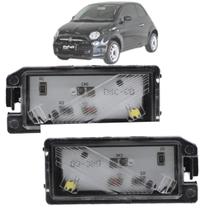 Par De Lanterna Luz De Placa com LED Conector Redondo Fiat 500 Após 2012 Par De Lanterna Luz De Placa com LED Conector Redondo Fiat 500 Após 2012