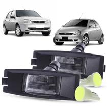 Par de Lanterna Luz de Placa + Soquete e LED Ford Ka 1997 a 2007 Fiesta Street Hatch Sedan1996 a 2002 Street até 2007