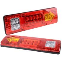 Par de Lanterna Traseira Led 29,5cm Caminhão Carreta Seta Ré Freio Lorben