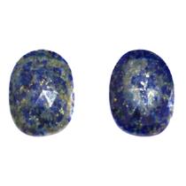 Par de Lapis Lazulli Natural Facetado Rose Cut Formato Fancy Dimensões (LxC) 22x16 mm Par de Lapis Lazulli Natural Facetado Rose Cut Formato Fancy Dimensões (LxC) 22x16 mm